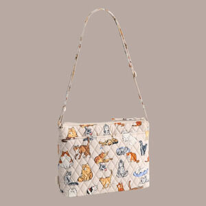 New Vera Bradley Large Hipster Crossbody A Cats Life Beige